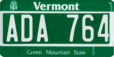 VT license plate ADA764