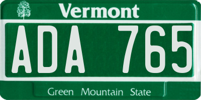 VT license plate ADA765