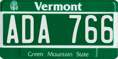 VT license plate ADA766