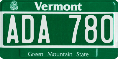 VT license plate ADA780