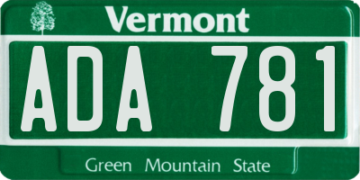 VT license plate ADA781