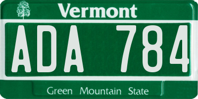 VT license plate ADA784