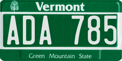VT license plate ADA785