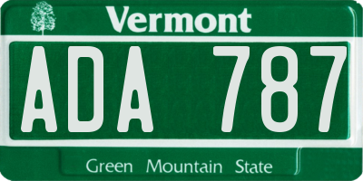 VT license plate ADA787