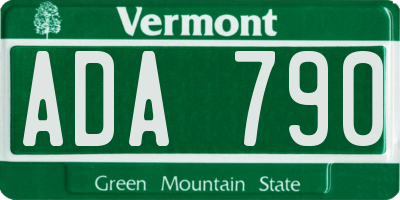 VT license plate ADA790