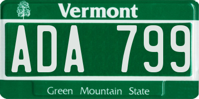 VT license plate ADA799