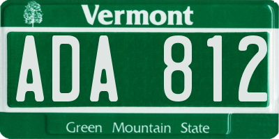 VT license plate ADA812