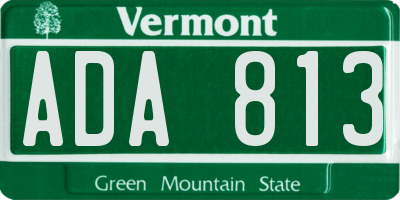 VT license plate ADA813