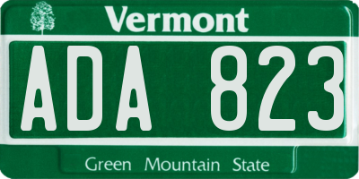 VT license plate ADA823