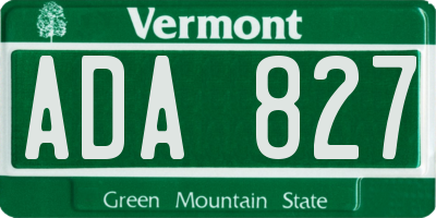 VT license plate ADA827