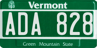 VT license plate ADA828