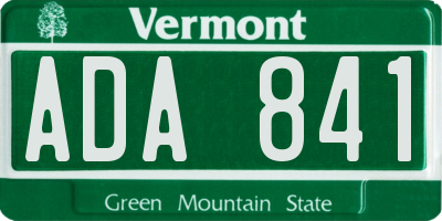 VT license plate ADA841