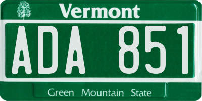 VT license plate ADA851