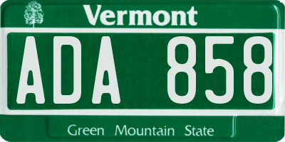 VT license plate ADA858