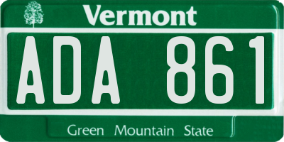 VT license plate ADA861