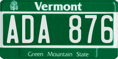 VT license plate ADA876
