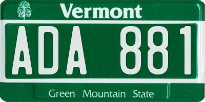 VT license plate ADA881