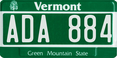 VT license plate ADA884