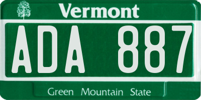 VT license plate ADA887