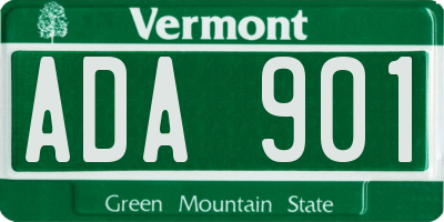 VT license plate ADA901