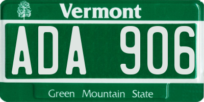 VT license plate ADA906