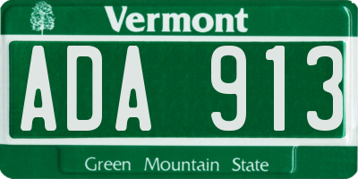 VT license plate ADA913