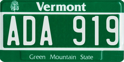 VT license plate ADA919