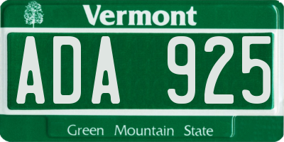 VT license plate ADA925