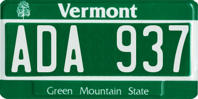 VT license plate ADA937