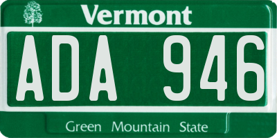 VT license plate ADA946