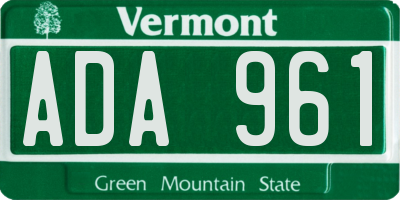 VT license plate ADA961