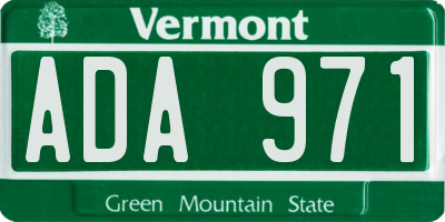 VT license plate ADA971