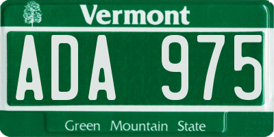 VT license plate ADA975