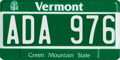 VT license plate ADA976