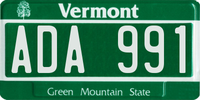 VT license plate ADA991