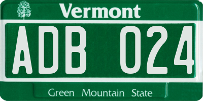 VT license plate ADB024