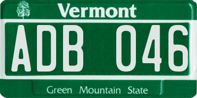 VT license plate ADB046