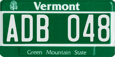 VT license plate ADB048