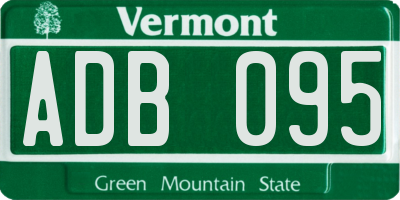 VT license plate ADB095