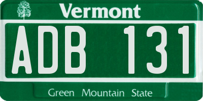 VT license plate ADB131