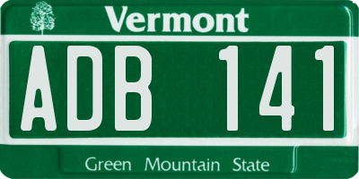 VT license plate ADB141