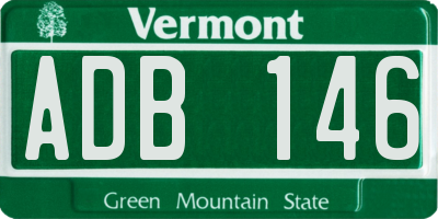 VT license plate ADB146