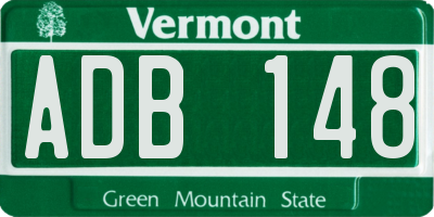 VT license plate ADB148