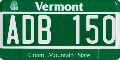 VT license plate ADB150