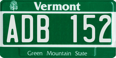 VT license plate ADB152