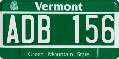 VT license plate ADB156