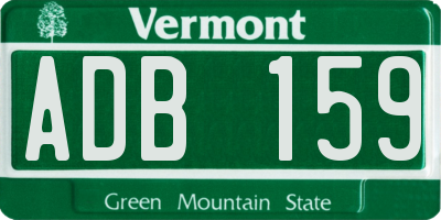 VT license plate ADB159