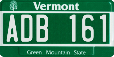 VT license plate ADB161