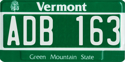 VT license plate ADB163