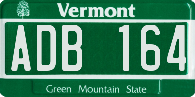 VT license plate ADB164